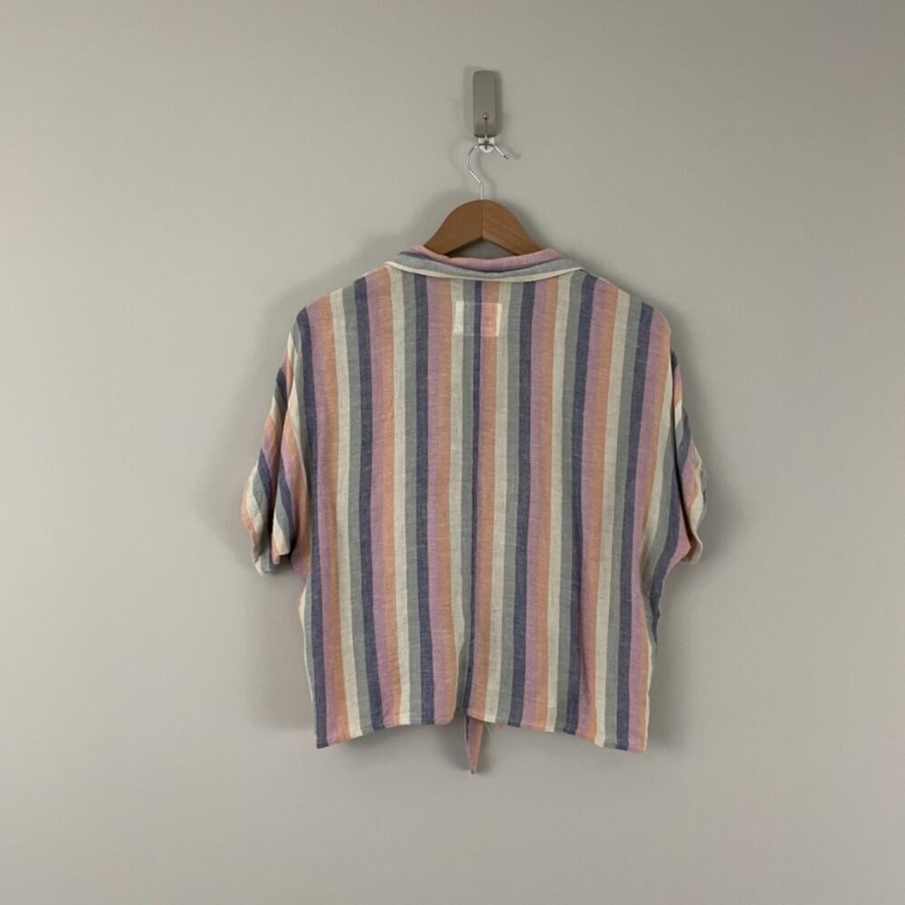 Rails Marley Tie Front Linen Blend Top In Mandala… - image 2